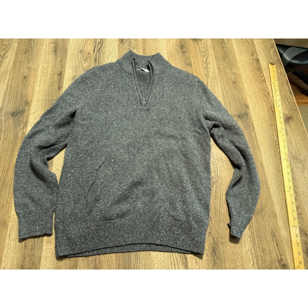 Sonoma Goods For Life Sweater Men Size Large Gray Quarter Zip Speckled Knit